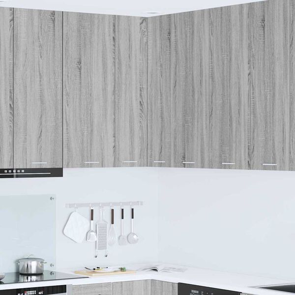 vidaXL Hanging Cabinet Grey Sonoma and White 57 x 57 x 100 cm