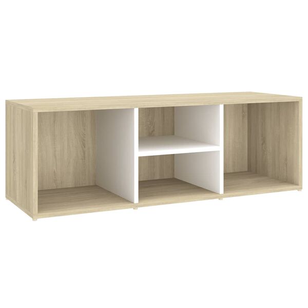 vidaXL Shoe Storage Bench White and Sonoma Oak 105x35x35 cm Engineered Wood