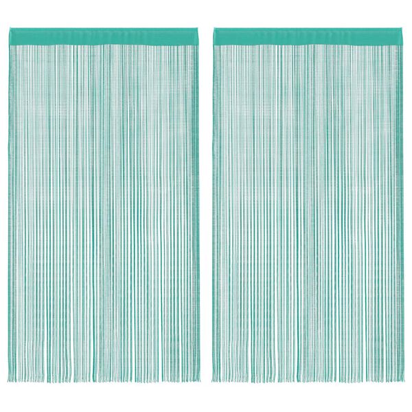 vidaXL String Curtains 2 pcs Turquoise 100x250 cm