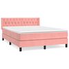 vidaXL Box Spring Bed with Mattress Pink 140x200 cm Velvet