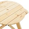 vidaXL Picnic Table for 4 Kids with Umbrella Round Solid Wood Fir