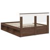 vidaXL Bed Frame with Headboard Brown Oak 140 x 200 cm Solid Pine Wood