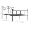 vidaXL Bed Frame without Mattress Grey Metal 100x200 cm