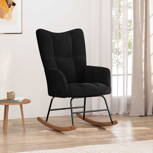 vidaXL Rocking Chair Black Velvet