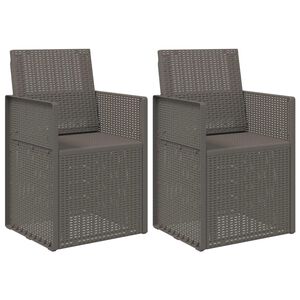 vidaXL Garden Dining Chairs 2 pcs Light Grey PP