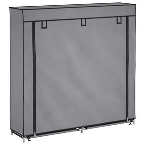 vidaXL Shoe Cabinet with Cover Grey 115x28x110 cm Fabric