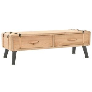 vidaXL TV Cabinet | Natural Wood | Fir wood, MDF, Steel | Medium | TV Cabinet