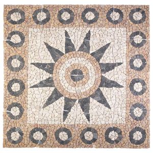 vidaXL Mosaic Tiles Flower Pattern Multicolour 120 x 120 cm Marble