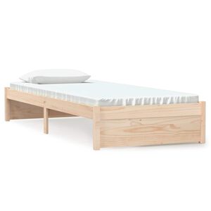 vidaXL Bed Frame without Mattress Solid Wood 75x190 cm Small Single