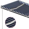 vidaXL Manual Retractable Awning with LED 400x300 cm Blue and White