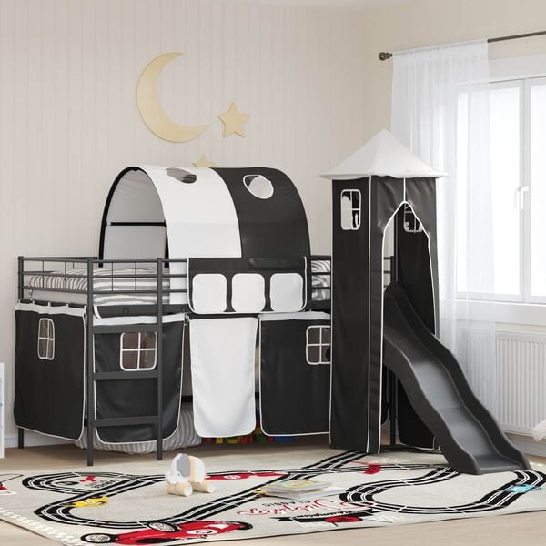 vidaXL Kids'Loft Bed Frame Black 99.5 x 200 cm Metal