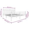 vidaXL Bed Frame without Mattress Grey Solid Wood 200x200 cm (810452+814116)