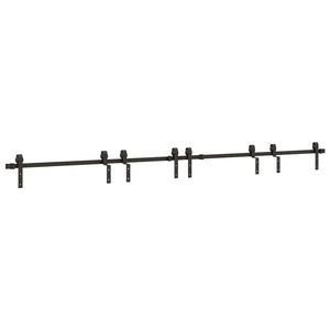 vidaXL Sliding Door Hardware Kit 366 cm Steel Black