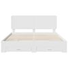 vidaXL Bed Frame with Headboard White 200 x 200 cm Engineered Wood