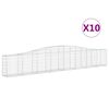 vidaXL Arched Gabion Baskets 10 pcs 400x30x60/80 cm Galvanised Iron