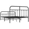 vidaXL Metal Bed Frame without Mattress with Footboard Black 140x200cm
