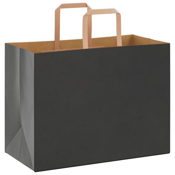 vidaXL Paper Bags 50 pcs with Handles Black 32x17x25 cm