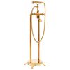 vidaXL Freestanding Bathtub and Faucet 220 L 99.5 cm Gold