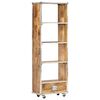 vidaXL Book Cabinet 56x28x163 cm Solid Rough Mango Wood