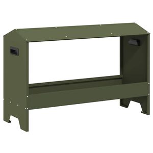 vidaXL Chicken Feeding Trough Olive Green 81 x 32 x 53.5 cm