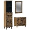 vidaXL Bathroom Furniture Set with Drawer 3 pcs Brown Solid Mango Wood