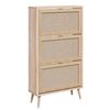 Finori Shoe Cabinet "Bali 49A" Sonoma Oak and Cane Print