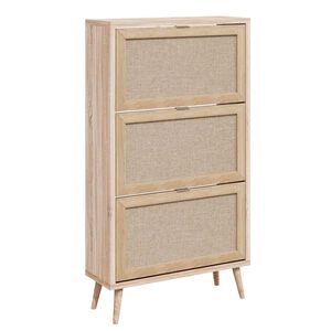 Finori Shoe Cabinet "Bali 49A" Sonoma Oak and Cane Print