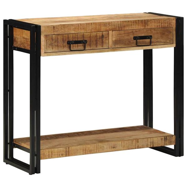 vidaXL Console Table with Shelf Brown 90 x 33 x 75 cm Solid Mango Wood
