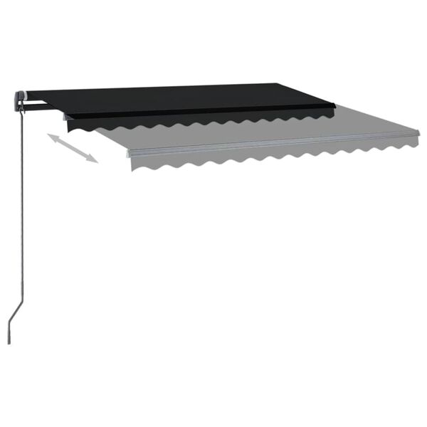 vidaXL Manual Retractable Awning with Posts 3x2.5 m Anthracite