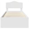 vidaXL Bed Frame with Headboard White 100 x 200 cm Solid Pine Wood