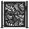 vidaXL Garden Gate Black 100x100 cm Steel Wave Design