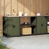 vidaXL Kitchen Storage Set 3 pcs Olive Green Cold-rolled Steel