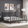 vidaXL Bed Frame without Mattress Grey King Size Solid Wood Pine