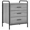 vidaXL Bedside Cabinet Grey Sonoma 48 x 36.5 x 60 cm Engineered Wood