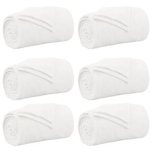 vidaXL Throw Blankets 6 pcs White 150 x 200 cm 4.68 kg Fleece