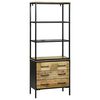 vidaXL Highboard with Drawer Brown 70 x 35 x 180 cm Solid Mango Wood