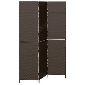 vidaXL Room Divider Folding Manual Brown 146 x 180 cm Poly Rattan