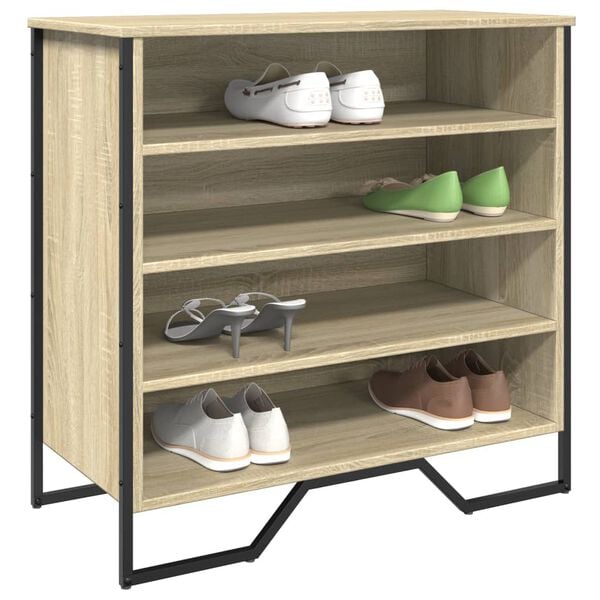 vidaXL Shoe Cabinet Sonoma Oak 80x38x78 cm Engineered Wood