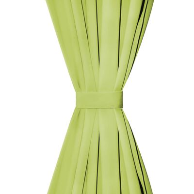 vidaXL Micro-Satin Curtains 2 pcs with Loops 140x175 cm Green