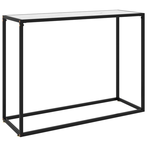 vidaXL Console Table White 100x35x75 cm Tempered Glass