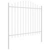 vidaXL Garden Fence 6 pcs White 170 x 190 cm Powder-Coated Steel