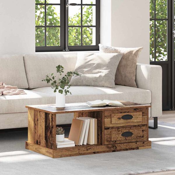 vidaXL Coffee Table Old Wood 90 x 50 x 35 cm Engineered Wood