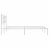 vidaXL Metal Bed Frame without Mattress with Headboard White 160x200cm