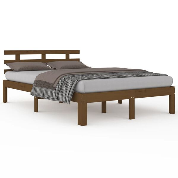 vidaXL Bed Frame without Mattress Honey Brown Solid Wood 200x200 cm