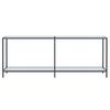 vidaXL Console Table White 200x35x75.5 cm Tempered Glass