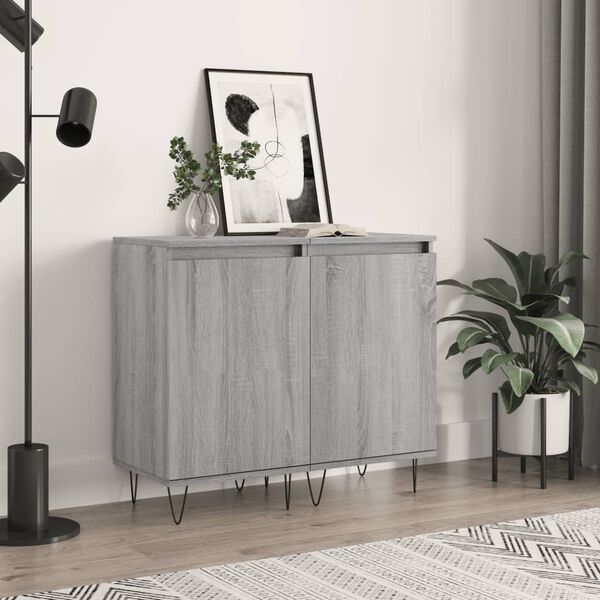 vidaXL Sideboards 2 pcs Grey Sonoma 40x35x70 cm Engineered Wood