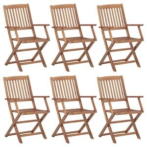 vidaXL Folding Garden Chairs 6 pcs Solid Acacia Wood