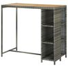 vidaXL Bar Table with Storage Rack Grey 120x60x110 cm Poly Rattan