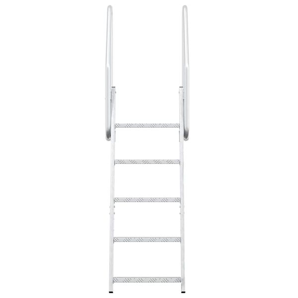 vidaXL 5-Step Dock Ladder Silver 58 x 77 x 191 cm Aluminium