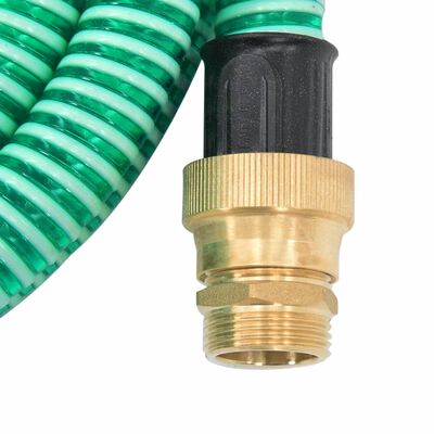 vidaXL Suction Hose with Brass Connectors Green 1.1" 3 m PVC